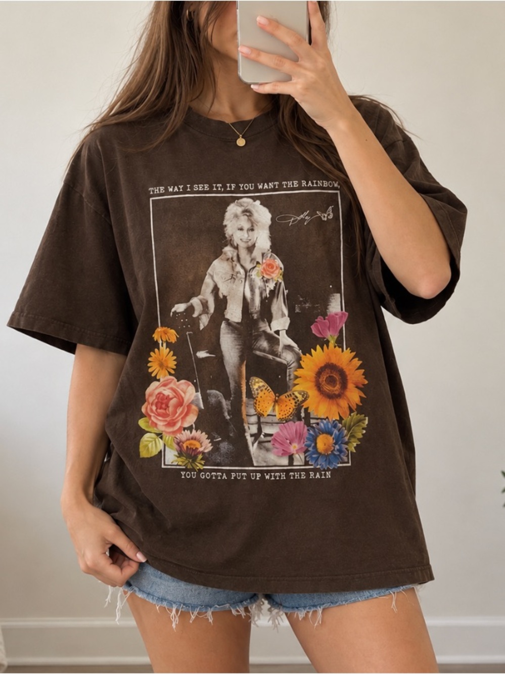 Dolly Parton Rainbow Floral Shirt, Inspired Tribute Tee, Country Style Music